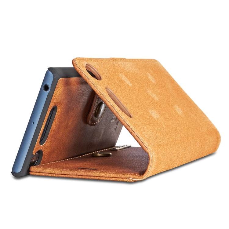 DG.MING for Sony Xperia XZ1 Crazy Horse Texture Horizontal Flip Detachable Magnetic Protective Case with Holder & Card Slots & Wallet