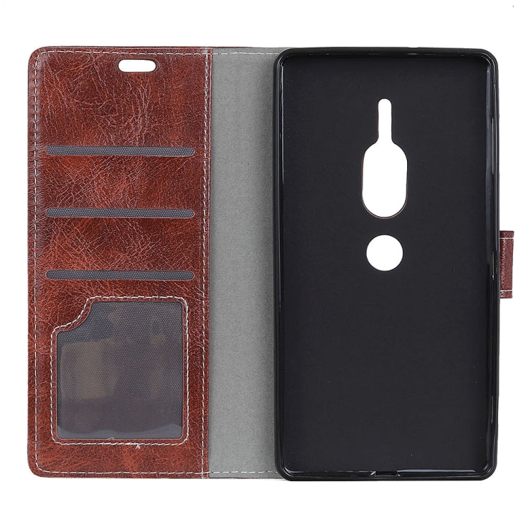 For Sony Xperia XZ2 Premium Retro Crazy Horse Texture Horizontal Flip Leather Case with Holder & Card Slots & Wallet & Photo Album