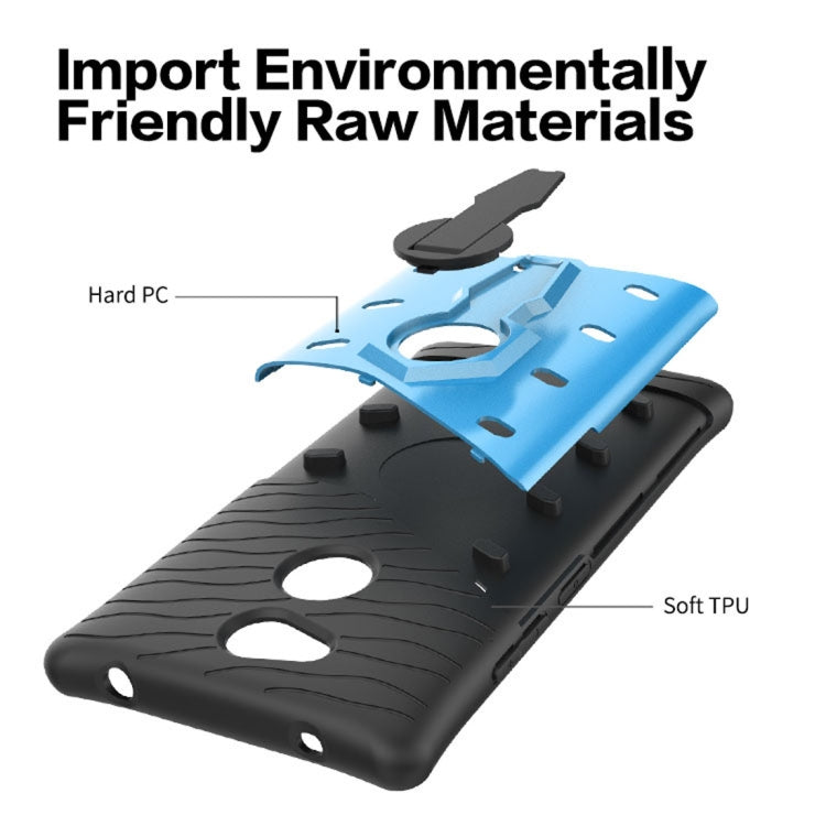 For Sony Xperia L2 PC + TPU Dropproof Sniper Hybrid Protective Back Case with 360 Degree Rotation Holder