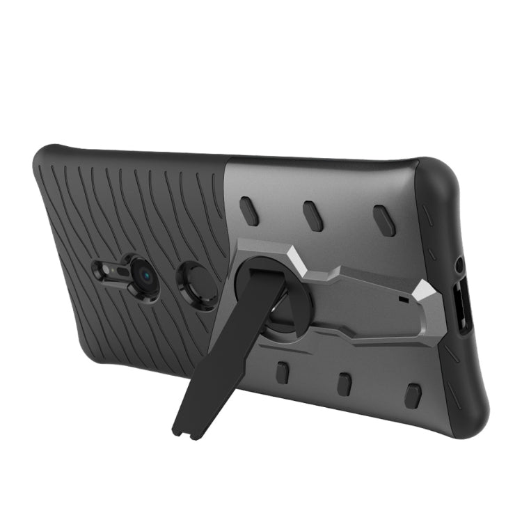 PC + TPU Dropproof Sniper Hybrid Protective Back Case with 360 Degree Rotation Holder for Sony Xperia XZ2