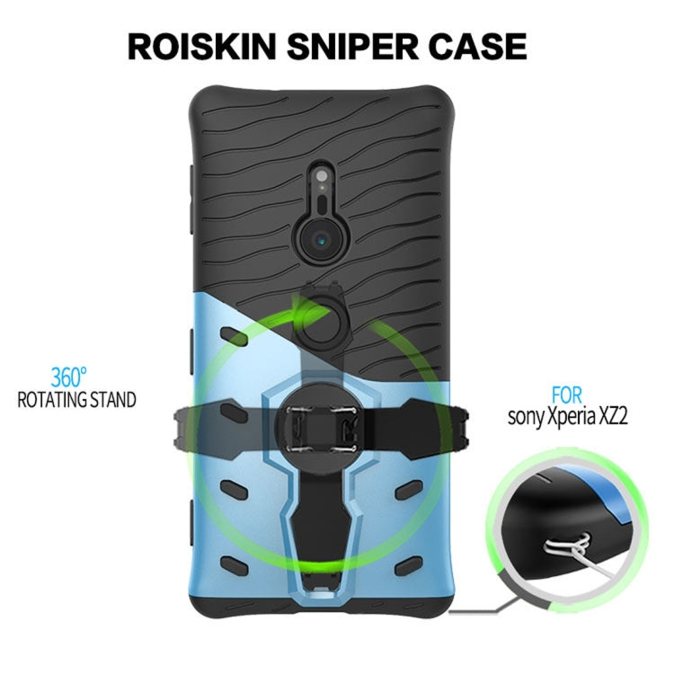 PC + TPU Dropproof Sniper Hybrid Protective Back Case with 360 Degree Rotation Holder for Sony Xperia XZ2