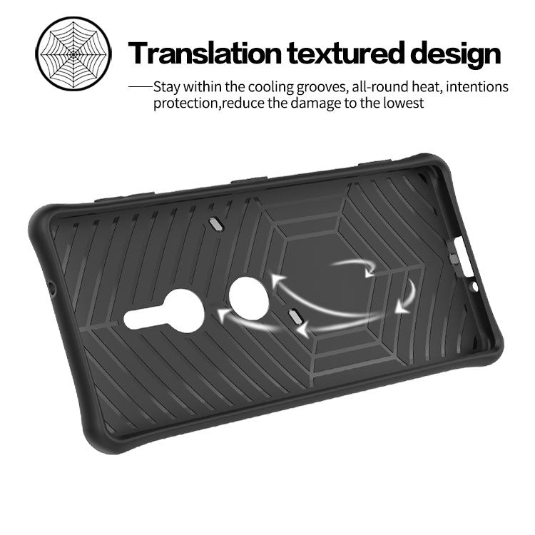 PC + TPU Dropproof Sniper Hybrid Protective Back Case with 360 Degree Rotation Holder for Sony Xperia XZ2
