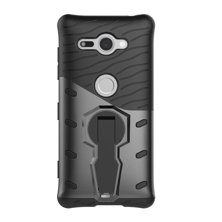 For Sony Xperia XZ2 Compact PC + TPU Dropproof Sniper Hybrid Protective Back Case with 360 Degree Rotation Holder