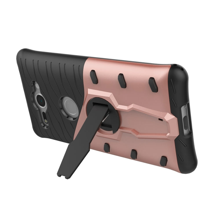 For Sony Xperia XZ2 Compact PC + TPU Dropproof Sniper Hybrid Protective Back Case with 360 Degree Rotation Holder