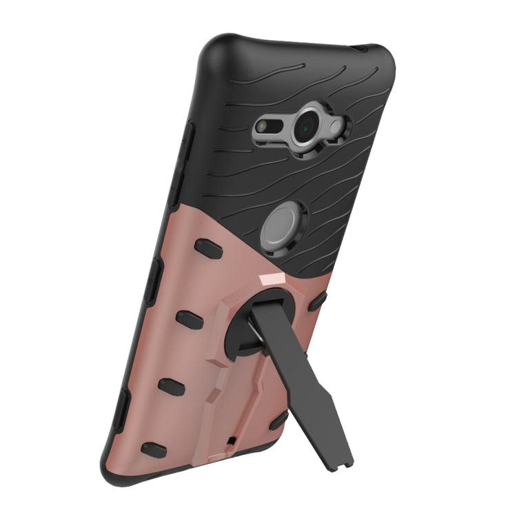 For Sony Xperia XZ2 Compact PC + TPU Dropproof Sniper Hybrid Protective Back Case with 360 Degree Rotation Holder