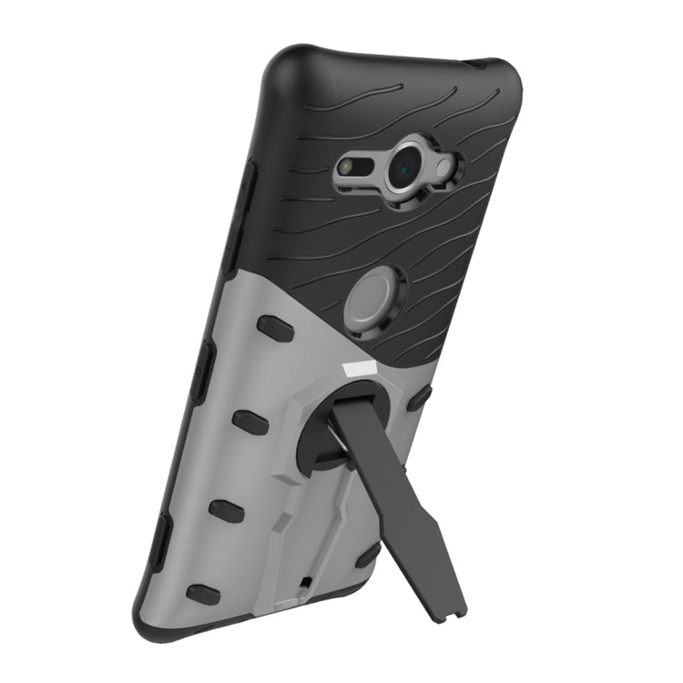 For Sony Xperia XZ2 Compact PC + TPU Dropproof Sniper Hybrid Protective Back Case with 360 Degree Rotation Holder