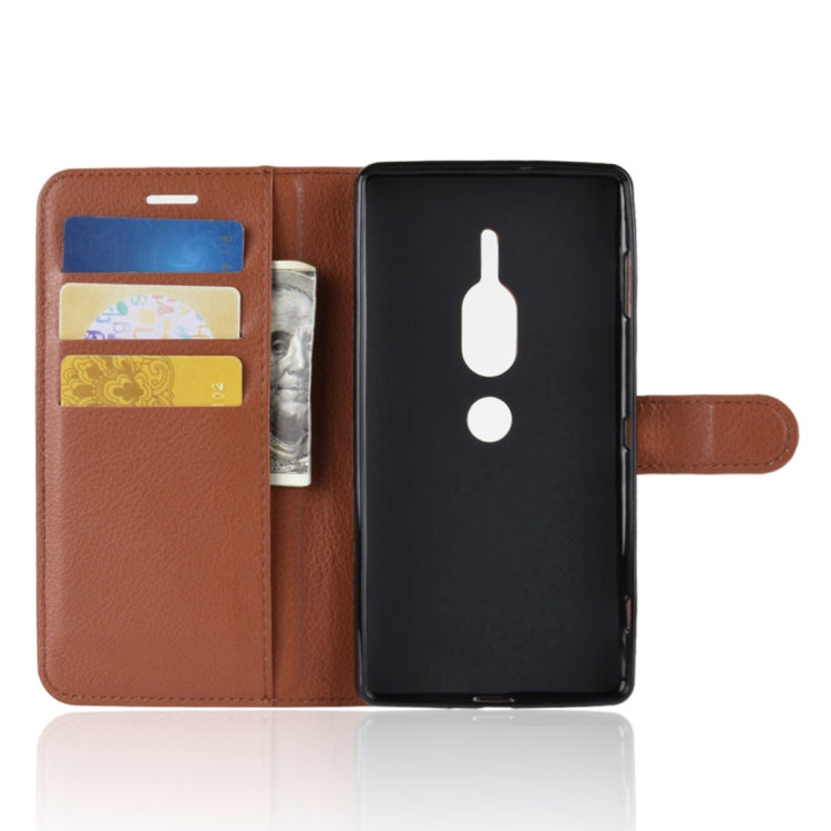 Litchi Texture Horizontal Flip Leather Case for Sony Xperia