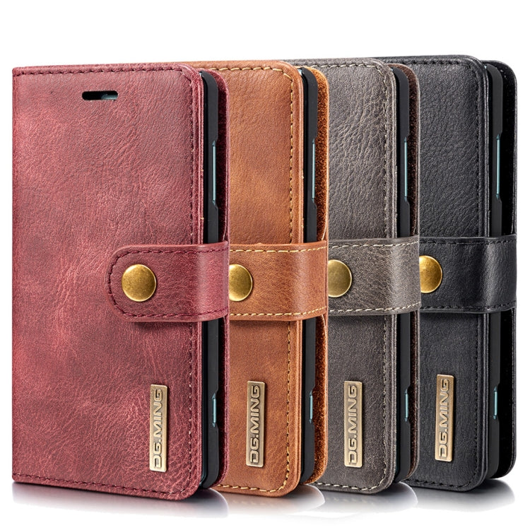 Crazy Horse Texture Flip Detachable Magnetic Leather Case for Sony Xperia XZ2 Compact, with Holder & Card Slots & Wallet