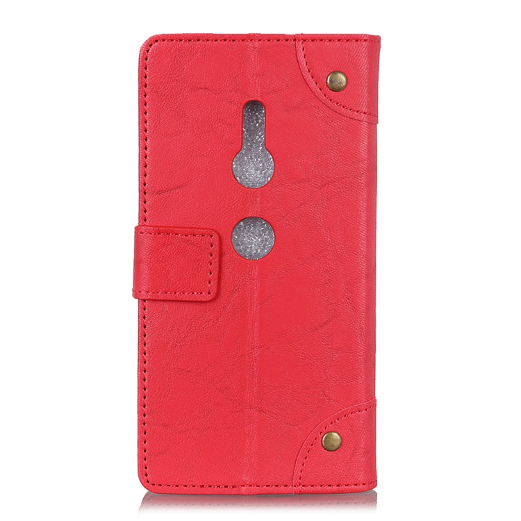 Copper Buckle Retro Crazy Horse Texture Horizontal Flip Leather Case for Sony Xperia XZ2, with Holder & Card Slots & Wallet