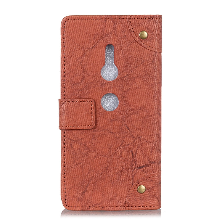 Copper Buckle Retro Crazy Horse Texture Horizontal Flip Leather Case for Sony Xperia XZ2, with Holder & Card Slots & Wallet