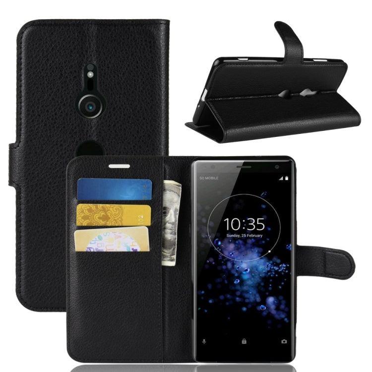Litchi Texture Horizontal Flip Leather Case with Wallet & Holder & Card Slots For Sony Xperia XZ3
