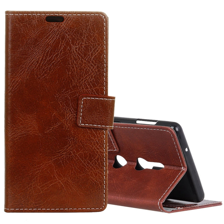 Retro Crazy Horse Texture Horizontal Flip Leather Case for Sony Xperia XZ3, with Holder & Card Slots & Wallet & Photo Frame