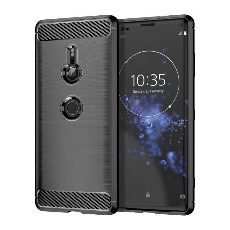 Brushed Texture Carbon Fiber Shockproof TPU Case for Sony Xperia XZ3