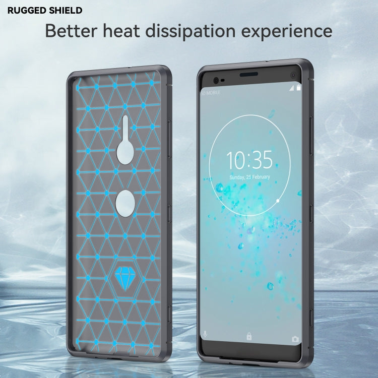 Brushed Texture Carbon Fiber Shockproof TPU Case for Sony Xperia XZ3