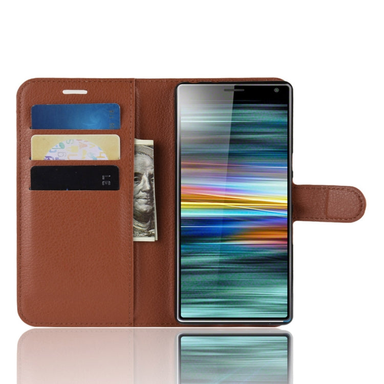 Litchi Texture Horizontal Flip Leather Case For Sony Xperia 10 ,With Holder & Wallet & Card Slots