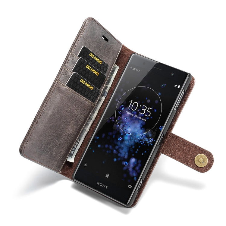 Crazy Horse Texture Flip Detachable Magnetic Leather Case for Sony Xperia XZ2, with Holder & Card Slots & Wallet