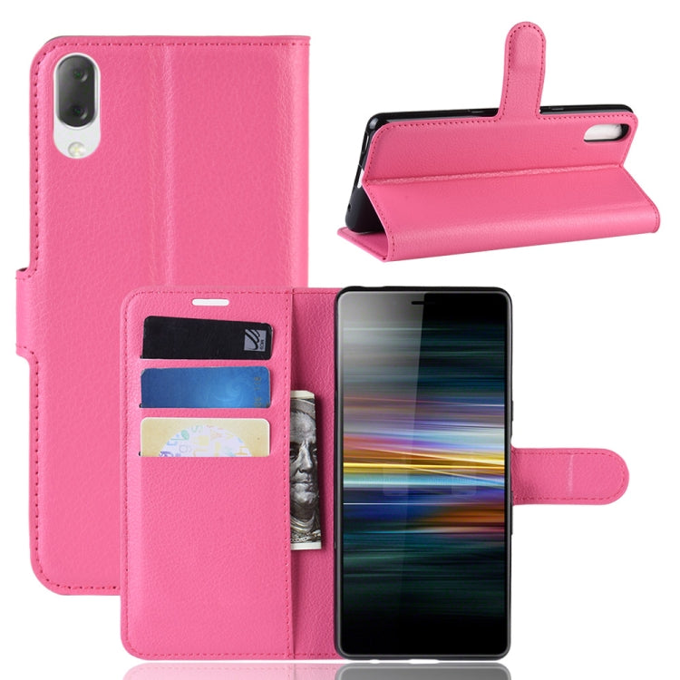 Litchi Texture Horizontal Flip Leather Case for Sony Xperia L3, with Wallet & Holder & Card Slots