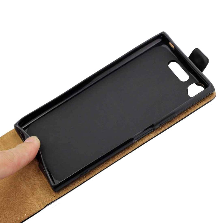 For Sony Xperia XZ1 TPU Business Style Vertical Flip Protective Leather Case with Card Slot(Black)