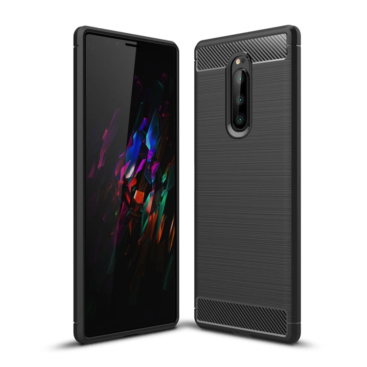 Brushed Texture Carbon Fiber Shockproof TPU Case for Sony Xperia XZ4 / Xperia 1