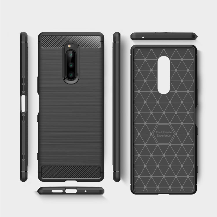Brushed Texture Carbon Fiber Shockproof TPU Case for Sony Xperia XZ4 / Xperia 1