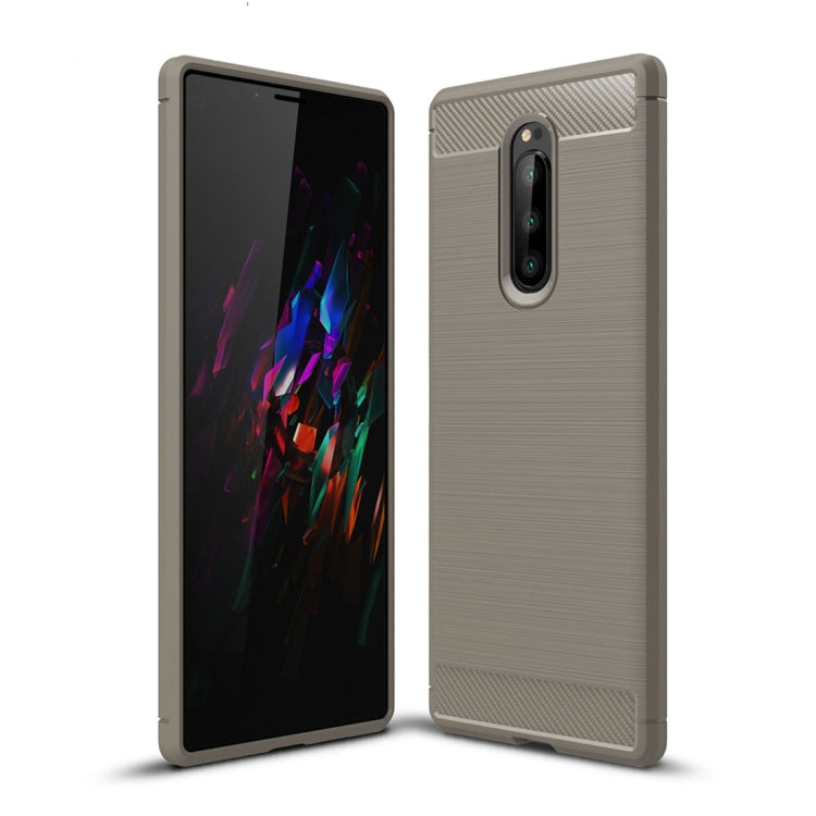 Brushed Texture Carbon Fiber Shockproof TPU Case for Sony Xperia XZ4 / Xperia 1