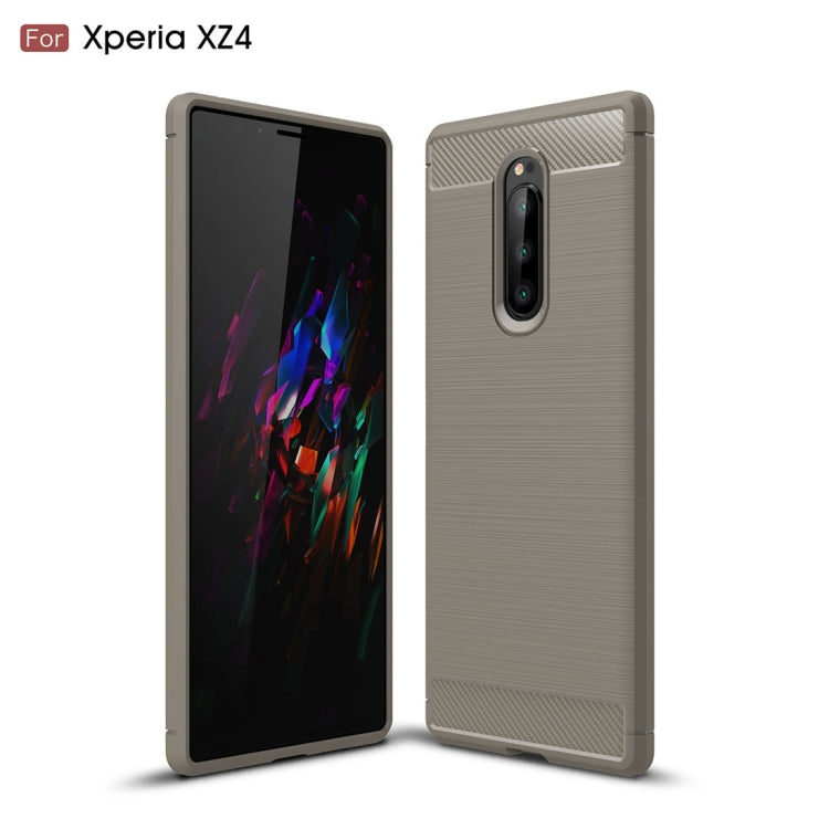 Brushed Texture Carbon Fiber Shockproof TPU Case for Sony Xperia XZ4 / Xperia 1