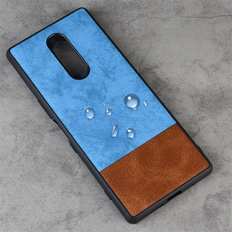 Shockproof Color Matching Denim PC + PU + TPU Protective Case for Sony Xperia 1