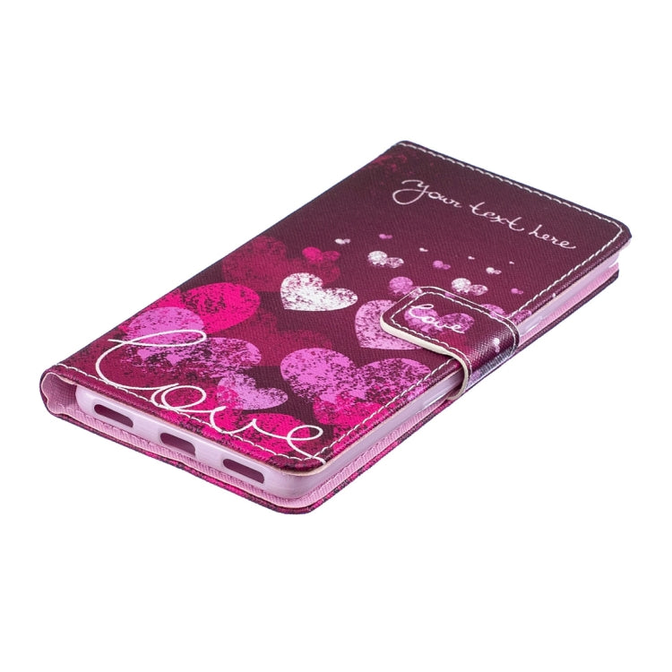 Letter and Heart Pattern Horizontal Flip Leather Case for Sony Xperia L3, with Holder & Card Slots & Wallet