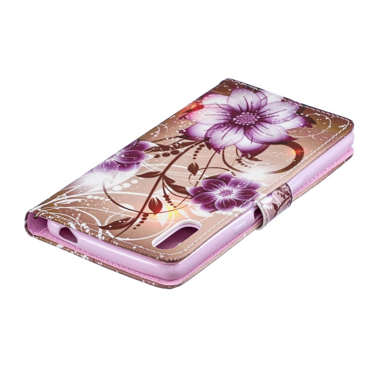 Lotus Pattern Horizontal Flip Leather Case for Sony Xperia L3, with Holder & Card Slots & Wallet