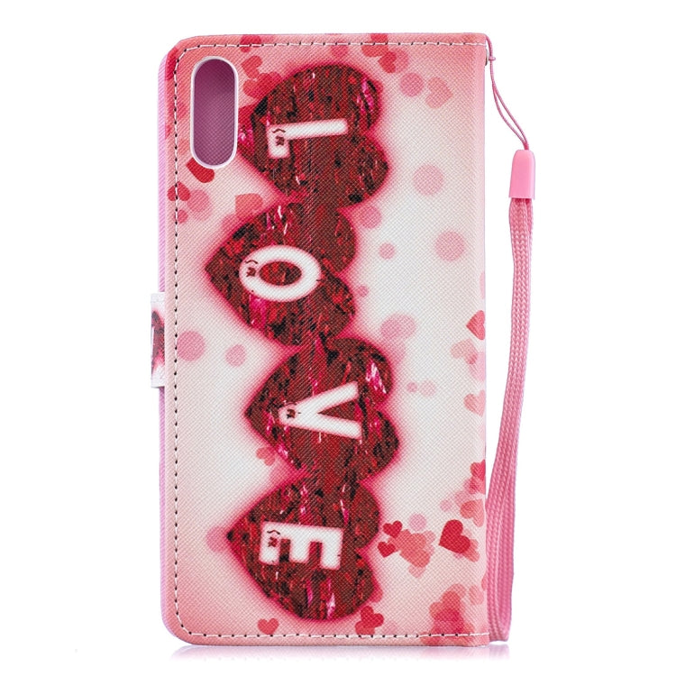 Love Pattern Horizontal Flip Leather Case for Sony Xperia L3, with Holder & Card Slots & Wallet