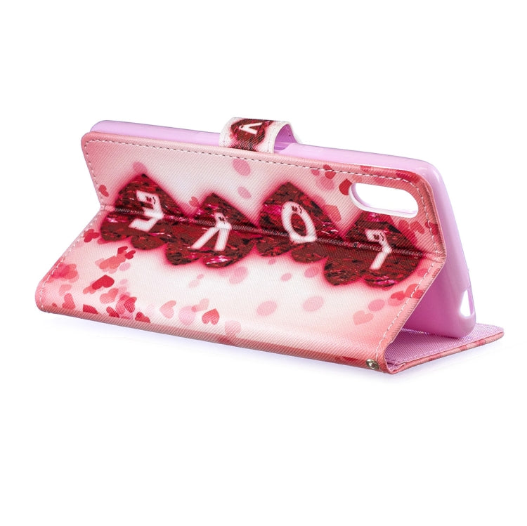 Love Pattern Horizontal Flip Leather Case for Sony Xperia L3, with Holder & Card Slots & Wallet