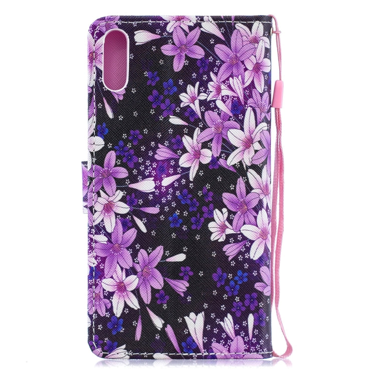 Lily Pattern Horizontal Flip Leather Case for Sony Xperia L3, with Holder & Card Slots & Wallet