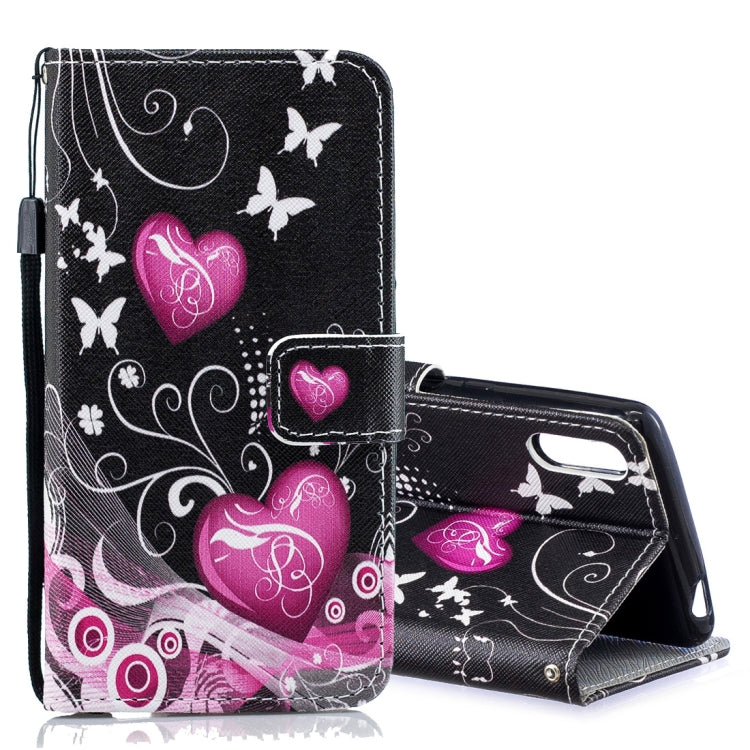 Peach Heart Pattern Horizontal Flip Leather Case for Sony Xperia L3, with Holder & Card Slots & Wallet