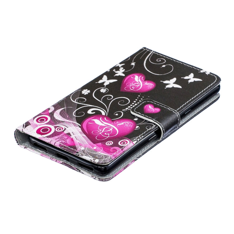 Peach Heart Pattern Horizontal Flip Leather Case for Sony Xperia L3, with Holder & Card Slots & Wallet