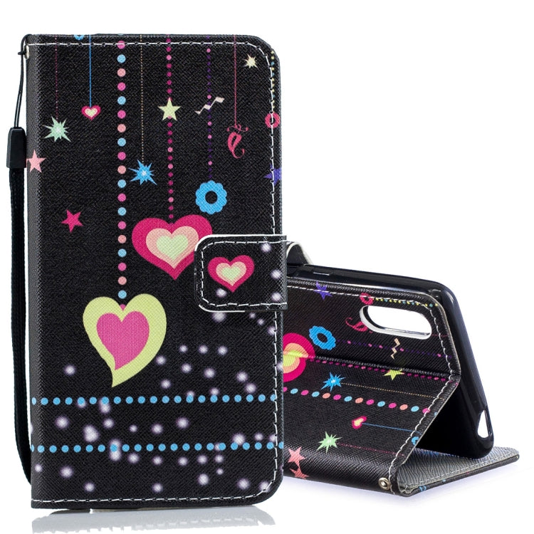 Colored Heart Pattern Horizontal Flip Leather Case for Sony Xperia L3, with Holder & Card Slots & Wallet
