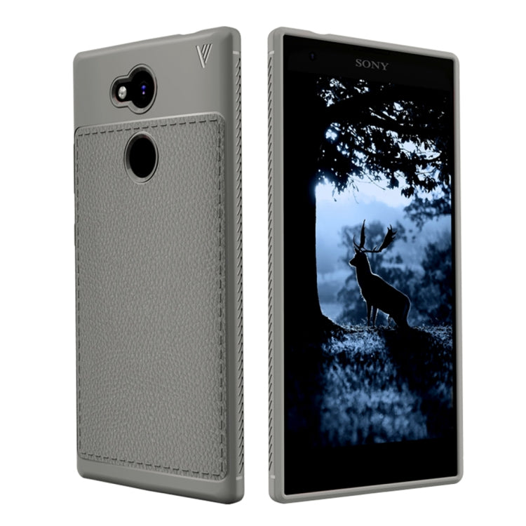 Lenuo Leshen Series for Sony Xperia L2 TPU Litchi Texture Dropproof Protective Back Cover Case