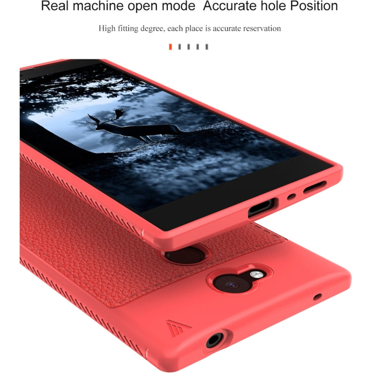 Lenuo Leshen Series for Sony Xperia L2 TPU Litchi Texture Dropproof Protective Back Cover Case