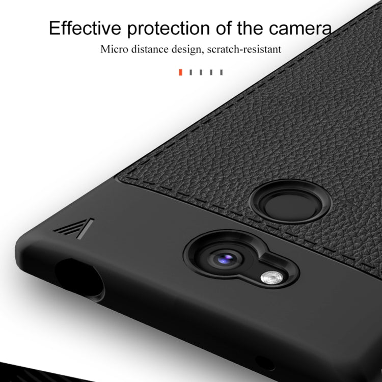 Lenuo Leshen Series for Sony Xperia L2 TPU Litchi Texture Dropproof Protective Back Cover Case