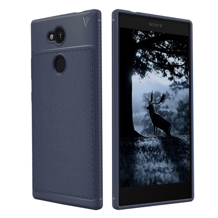 Lenuo Leshen Series for Sony Xperia L2 TPU Litchi Texture Dropproof Protective Back Cover Case