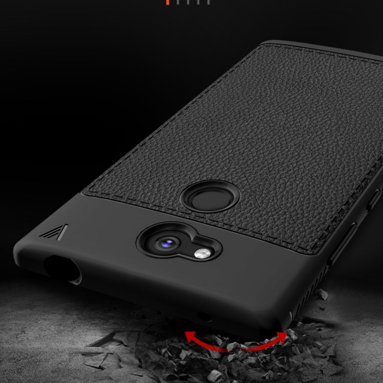 Lenuo Leshen Series for Sony Xperia L2 TPU Litchi Texture Dropproof Protective Back Cover Case
