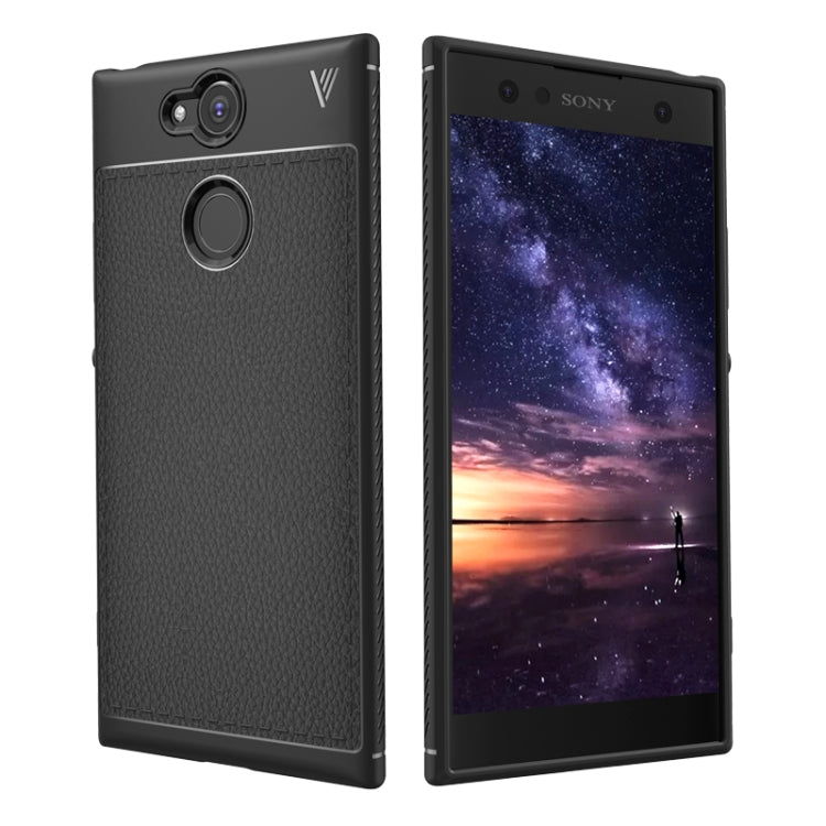 Lenuo Leshen Series for Sony Xperia XA2 TPU Litchi Texture Dropproof Protective Back Cover Case