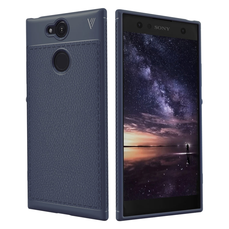 Lenuo Leshen Series for Sony Xperia XA2 TPU Litchi Texture Dropproof Protective Back Cover Case