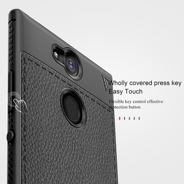 Lenuo Leshen Series for Sony Xperia XA2 TPU Litchi Texture Dropproof Protective Back Cover Case