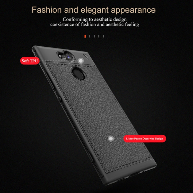 Lenuo Leshen Series for Sony Xperia XA2 TPU Litchi Texture Dropproof Protective Back Cover Case