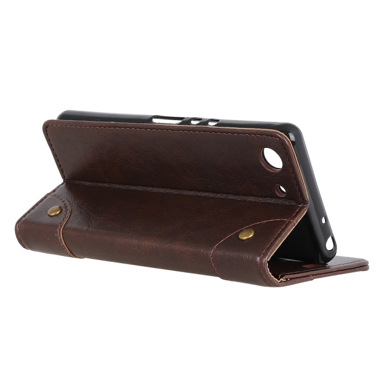 Copper Buckle Nappa Texture Horizontal Flip Leather Case for Sony XPERIA ACE SO-02L, with Holder & Card Slots & Wallet