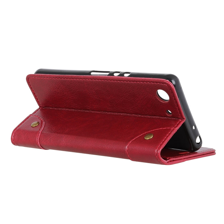 Copper Buckle Nappa Texture Horizontal Flip Leather Case for Sony XPERIA ACE SO-02L, with Holder & Card Slots & Wallet