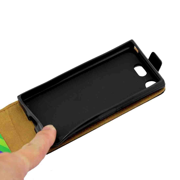 For Sony Xperia XZ1 Compact Vertical Flip Leather Protective Back Cover Case with Card Slot(Black)