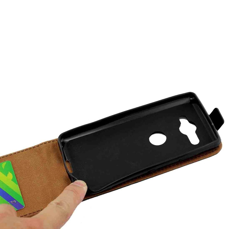 For Sony Xperia XZ2 Compact Vertical Flip Leather Protective Back Cover Case with Card Slot (Black)