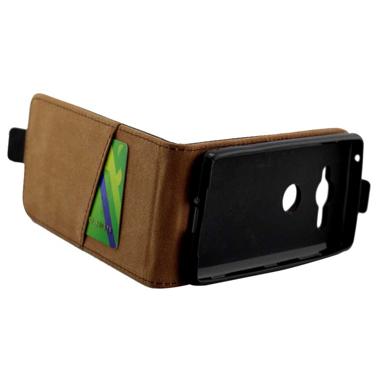 For Sony Xperia XZ2 Compact Vertical Flip Leather Protective Back Cover Case with Card Slot (Black)