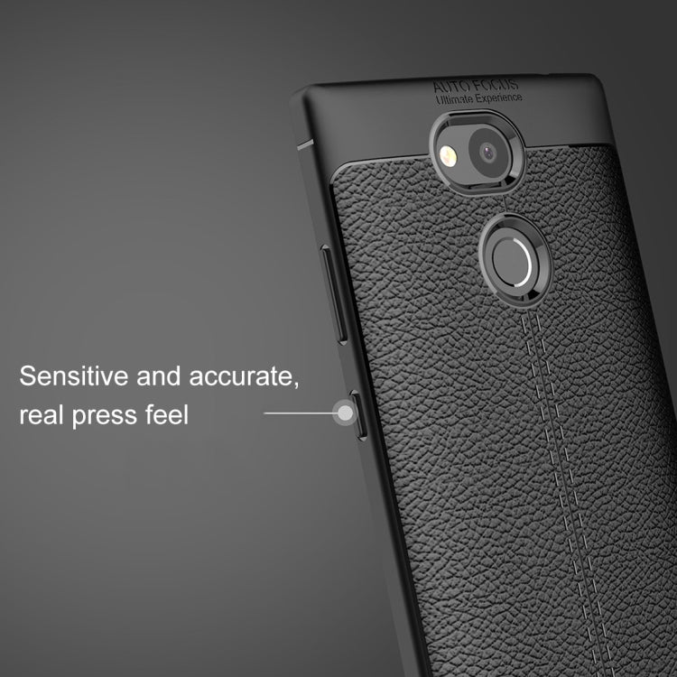 For Sony Xperia L2 Litchi Texture Soft TPU Protective Back Cover Case